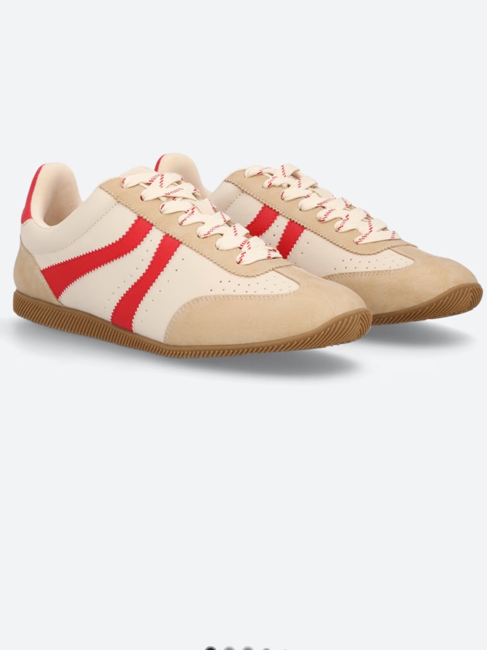 NWOB-DV by Dolce Vita Cream and Red Retro-Inspired Sneakers